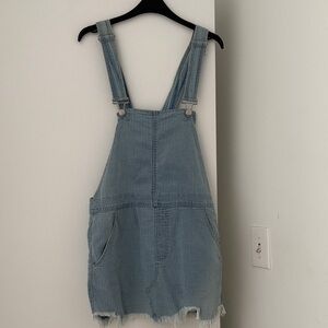 Free People Blue Denim Overall Dress
